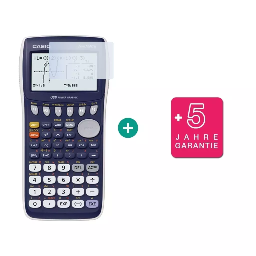 Casio FX 9750 GII $ BUNDLE: Schutzfolie + erweiterte Garantie