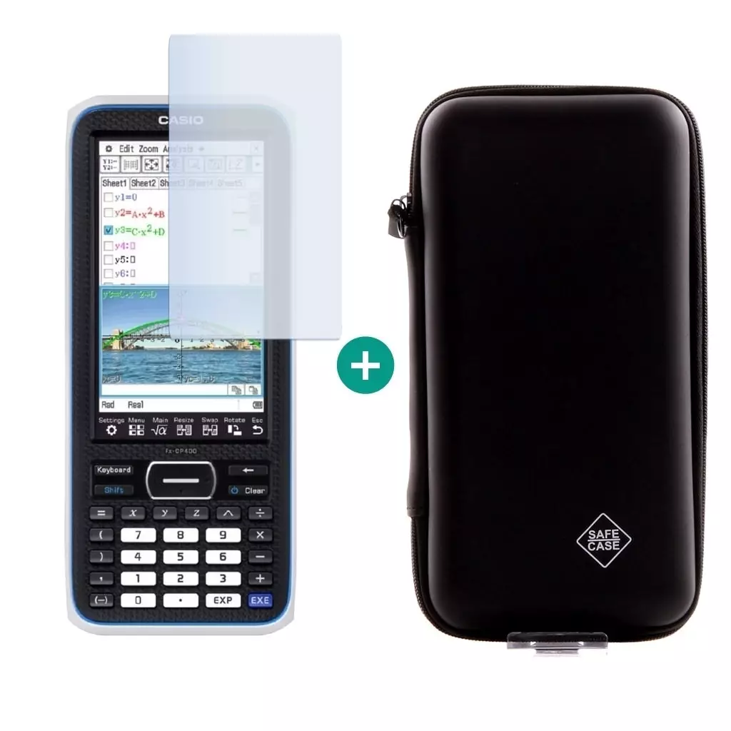 Casio FX CP 400 $ BUNDLE: Schutzfolie + Schutztasche