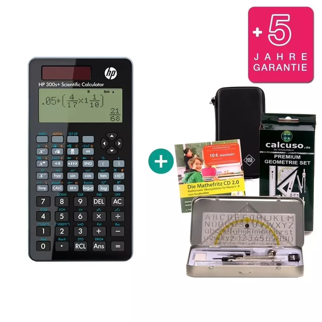 HP 300 S Plus $ BUNDLE: erweiterte Garantie + Schutztasche + Geometrie Set + Lern-CD (Deutsch)