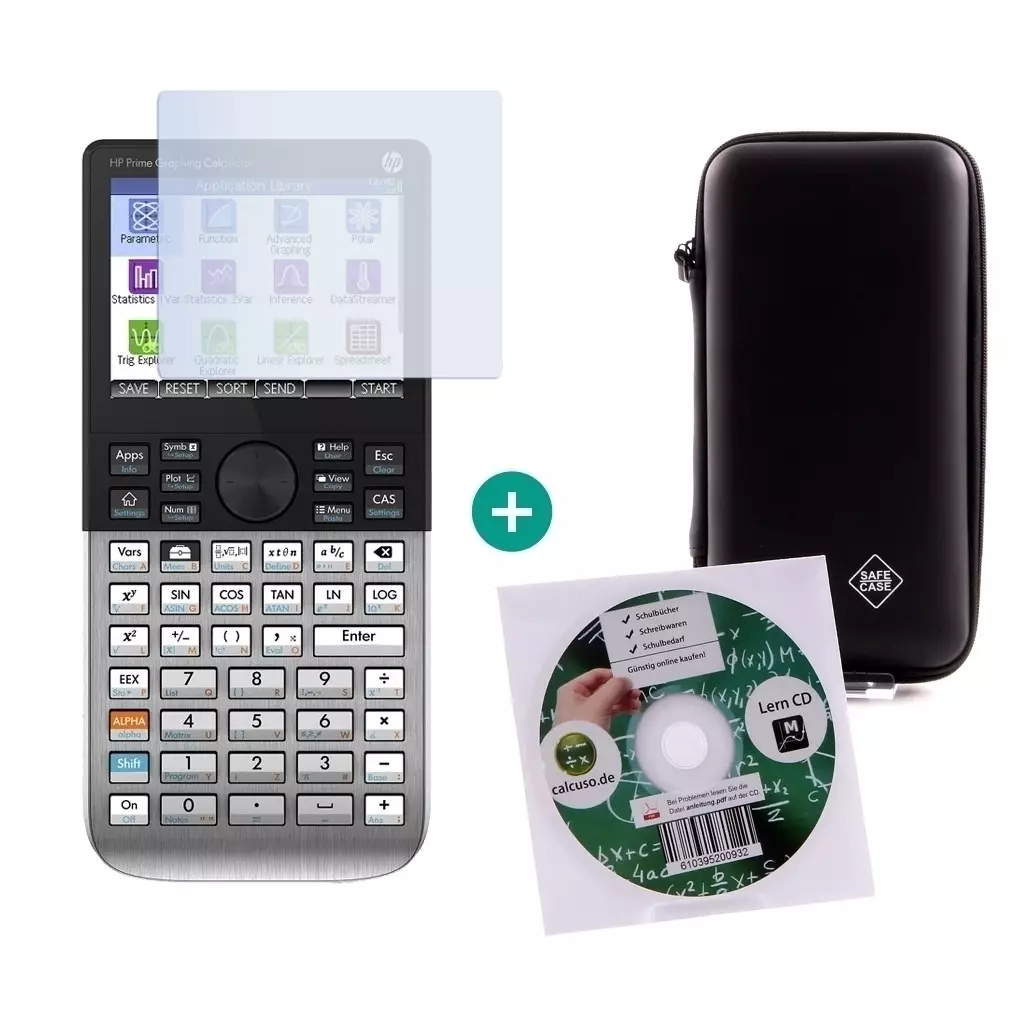 HP Prime $ BUNDLE: Schutzfolie + Lern-CD (Deutsch) + Schutztasche