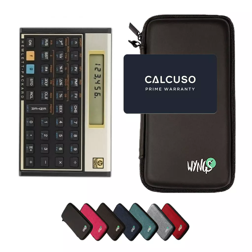 CALCUSO Ensemble de Base noir avec Calculatrice HP 12C