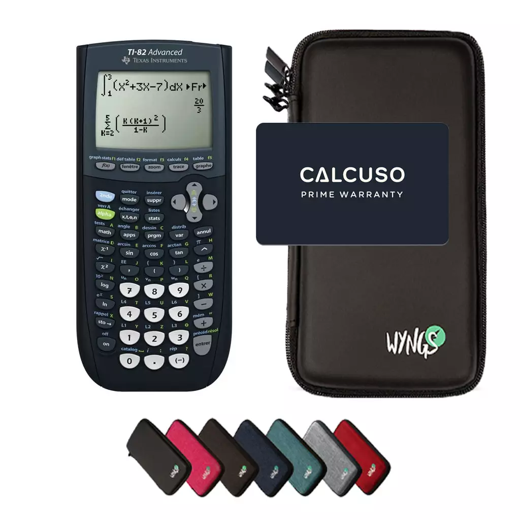 CALCUSO Basispakket zwart met Grafische Rekenmachine TI 82 Advanced
