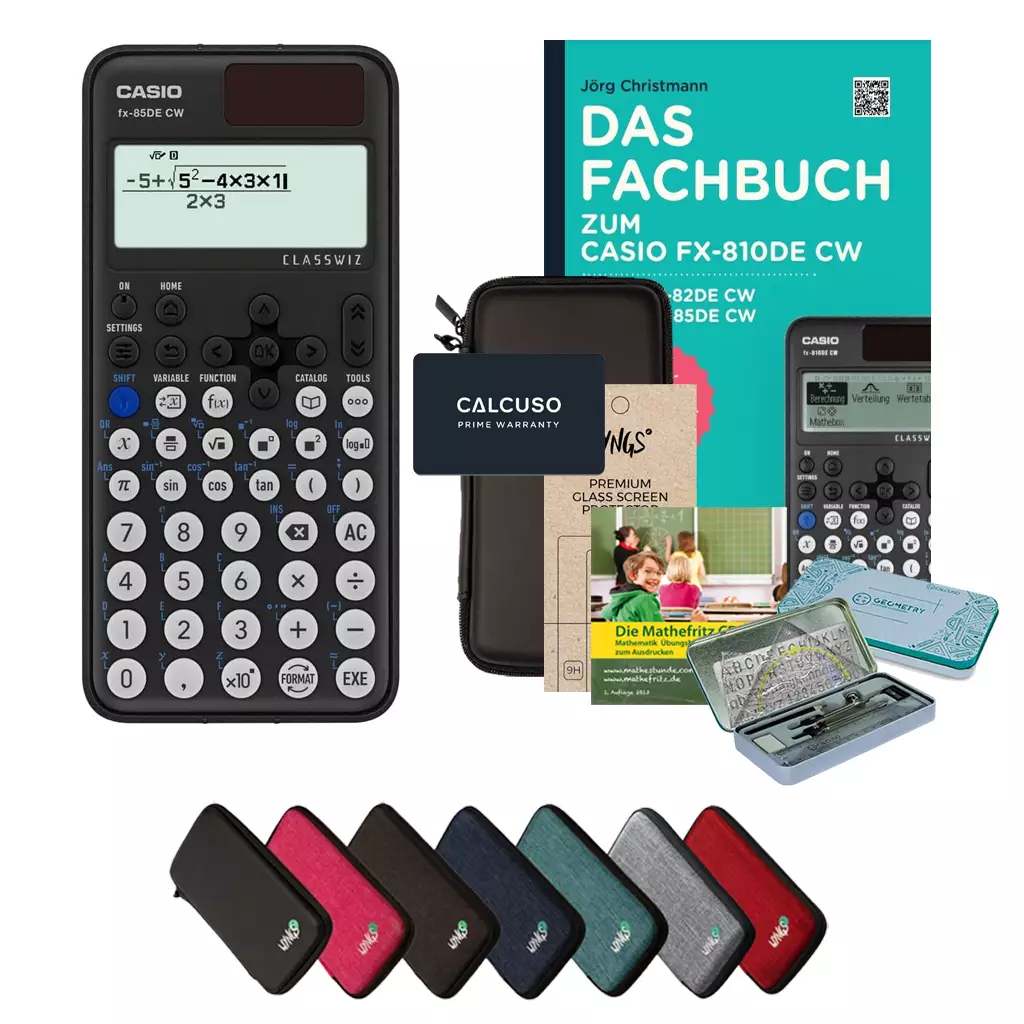 CALCUSO Streberpaket mit Taschenrechner Casio FX-85DE CW
