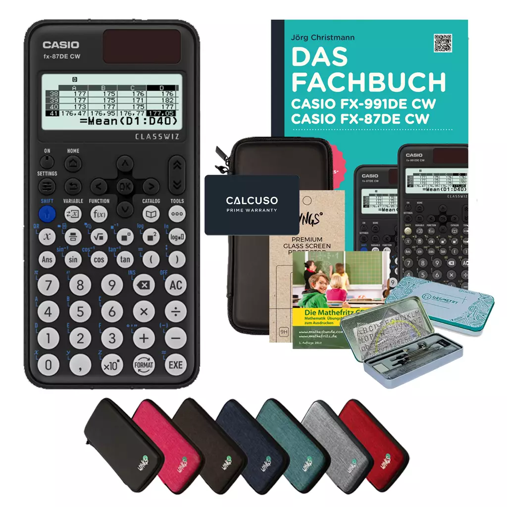 CALCUSO Streberpaket mit Taschenrechner Casio FX-87DE CW