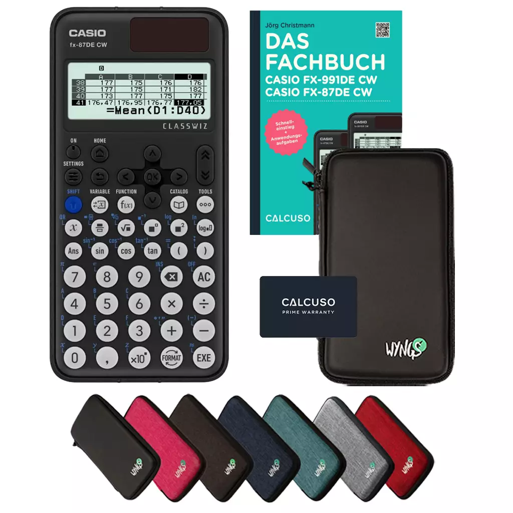 CALCUSO Standardpaket mit Taschenrechner Casio FX-87DE CW