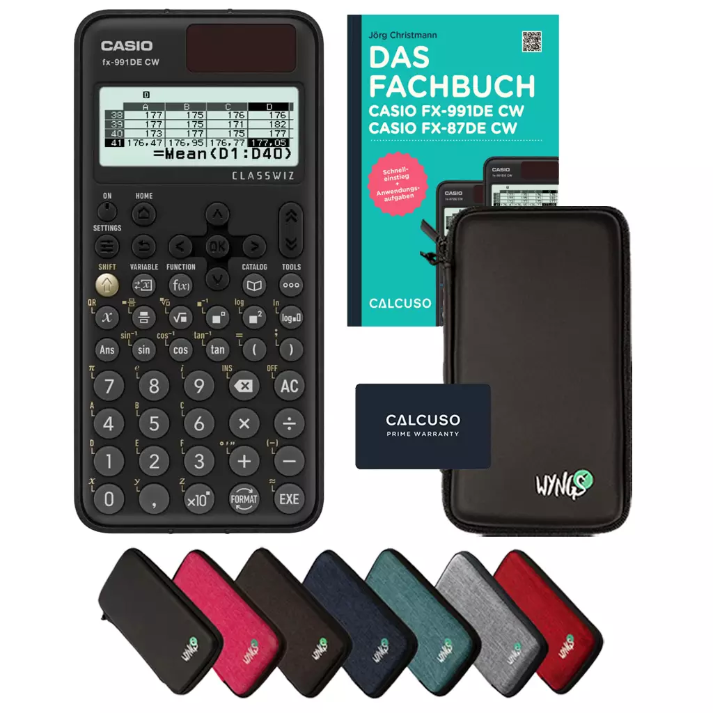 CALCUSO Standardpaket mit Taschenrechner Casio FX-991DE CW