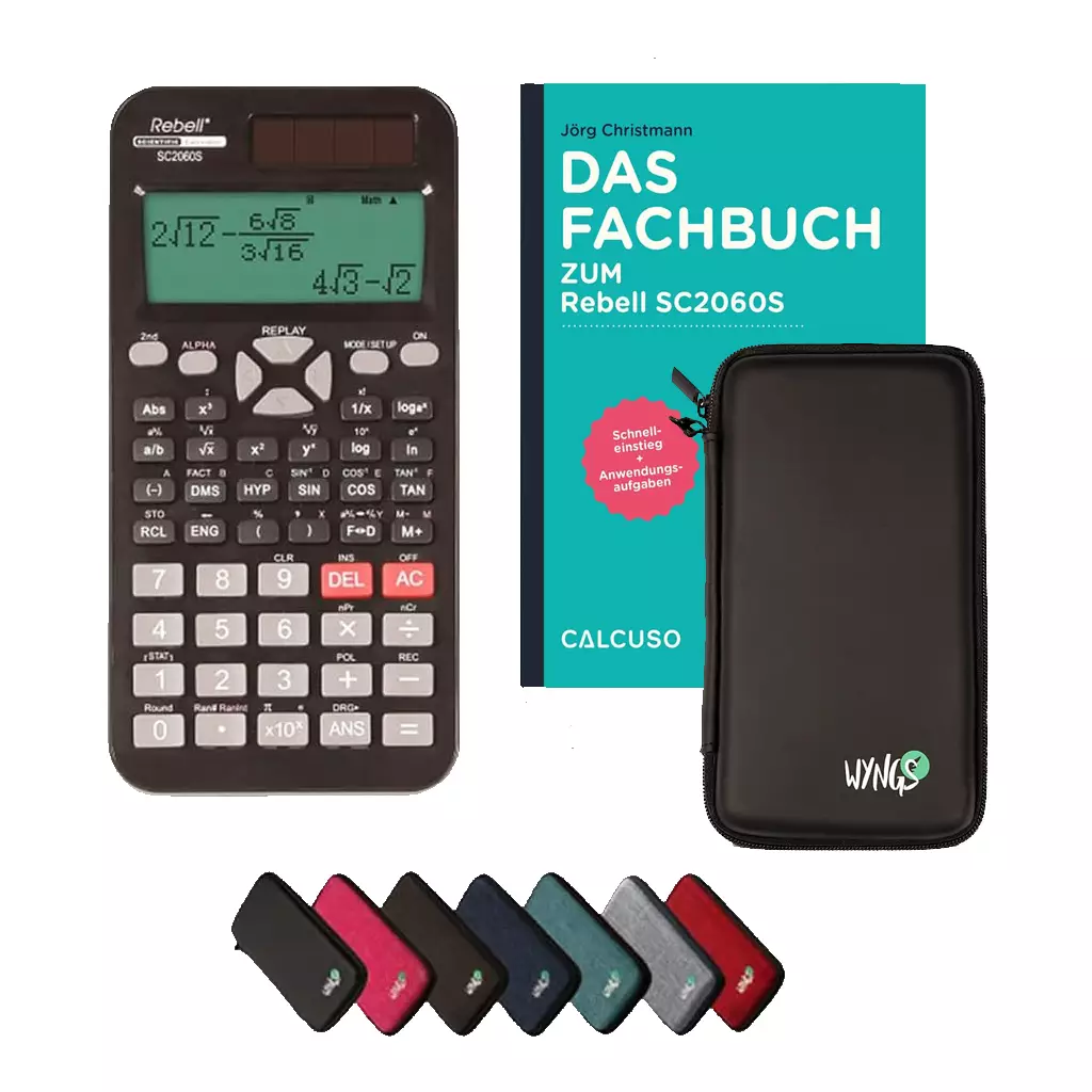 CALCUSO Ensemble Standard noir avec Calculatrice Rebell SC 2060S