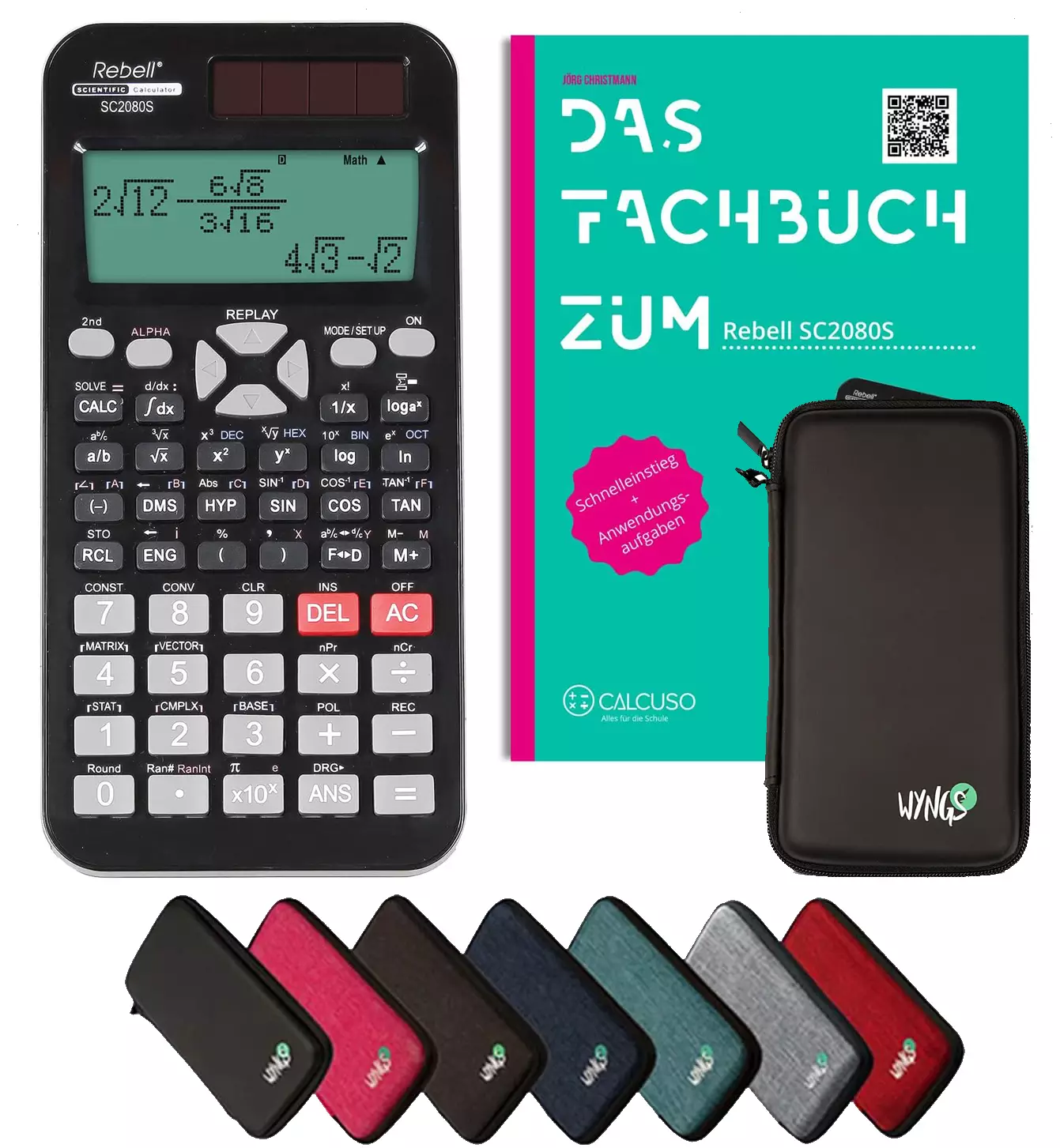CALCUSO Ensemble Standard noir avec Calculatrice Rebell SC2080S