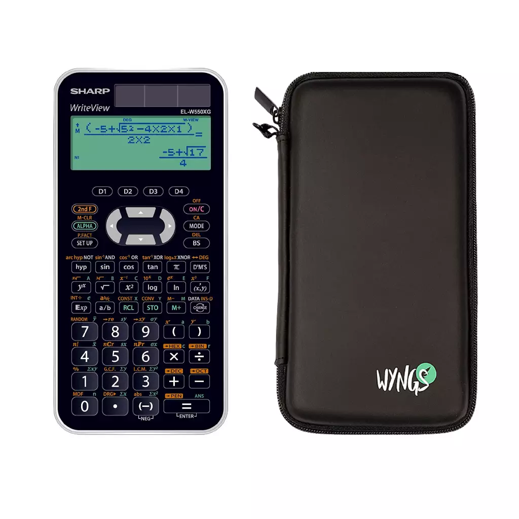 WYNGS Sharp EL-W550XG with Protective Case in Black – Basic Set