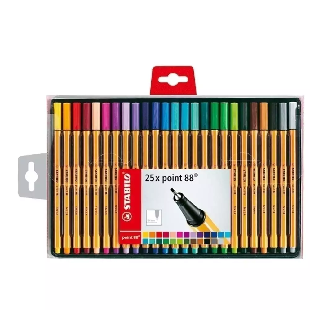 STABILO point 88 25er Etui Fineliner sortiert 25 Farben