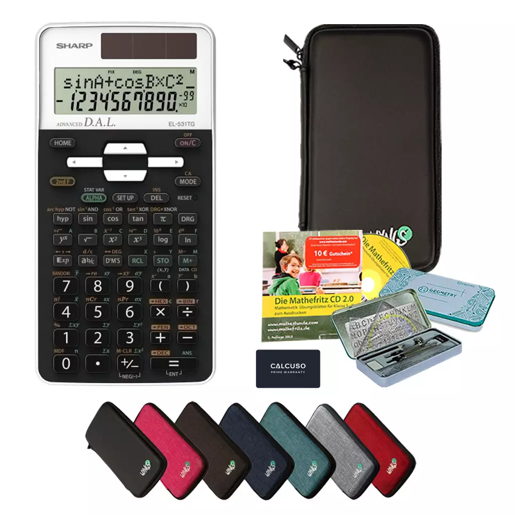 Sharp EL 531TG Weiß + Garantie + Schutztasche + Geo + CD 