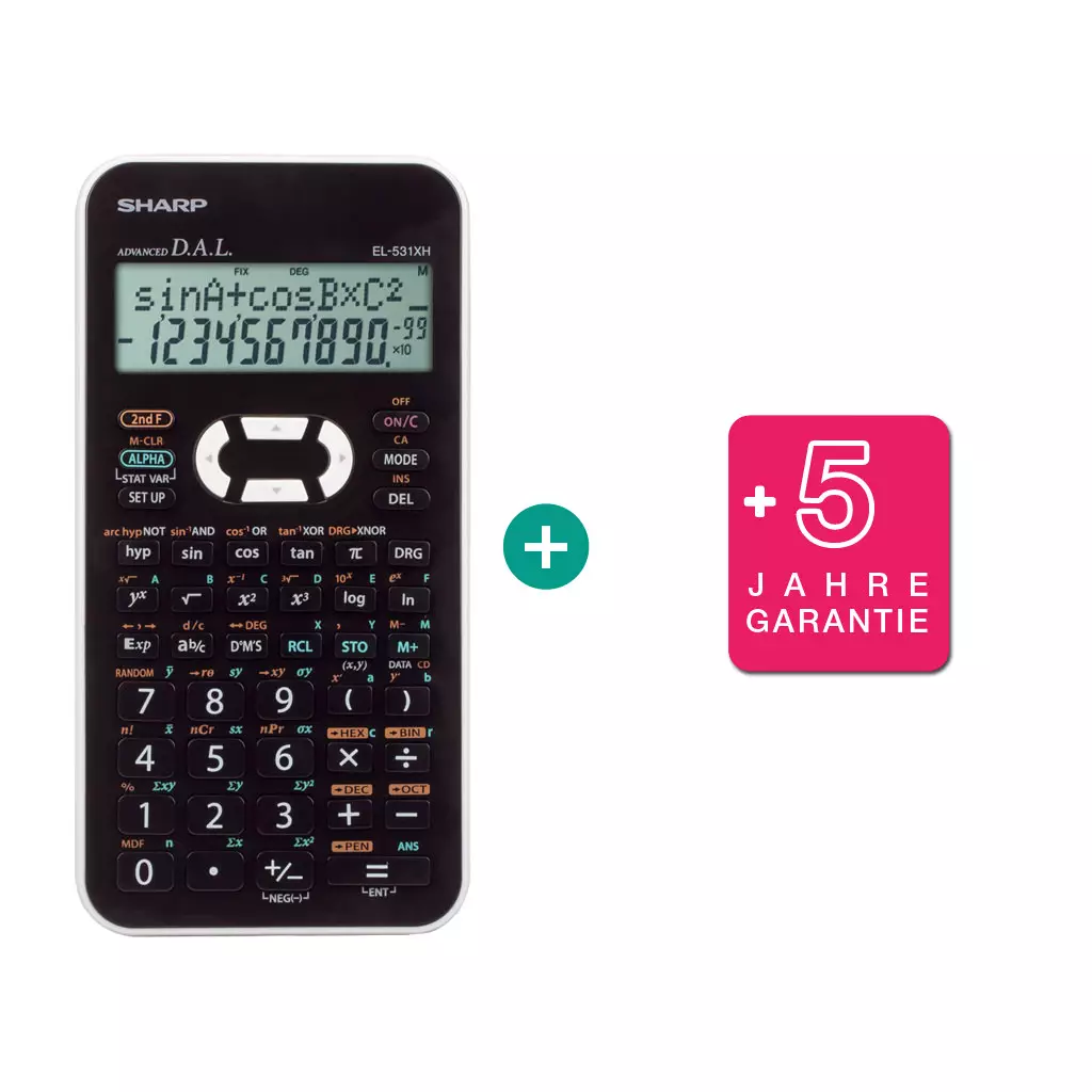 Sharp EL 531 XH Schwarz $ BUNDLE: Erweiterte Garantie