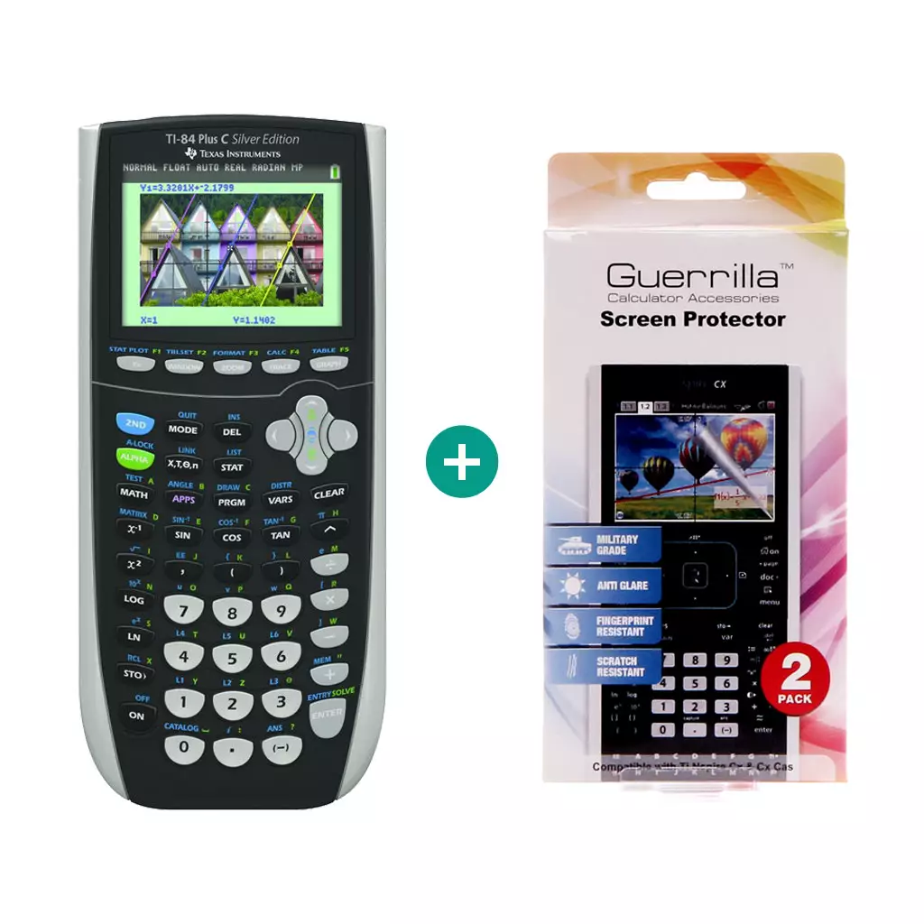 TI 84 Plus Colour Silver Edition $ BUNDLE: Displayschutzfolie