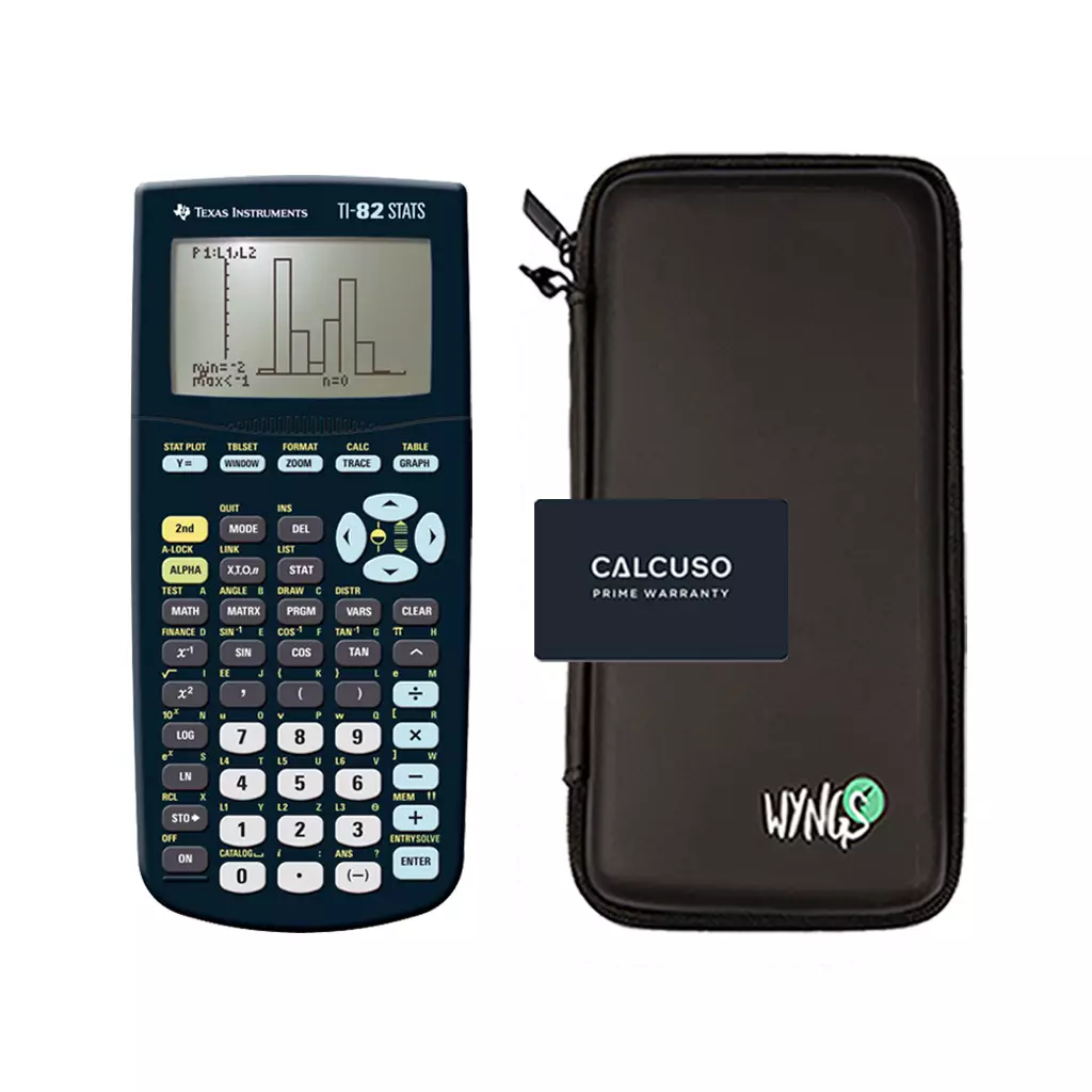 CALCUSO Basic Set Black with Calculator TI 82 STATS