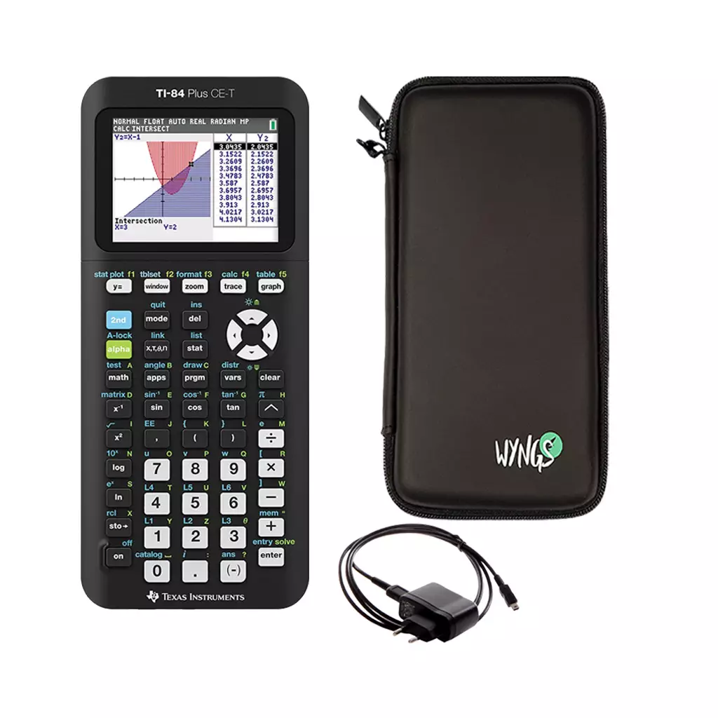 TI 84 Plus CE-T + Ladegerät + Schutztasche