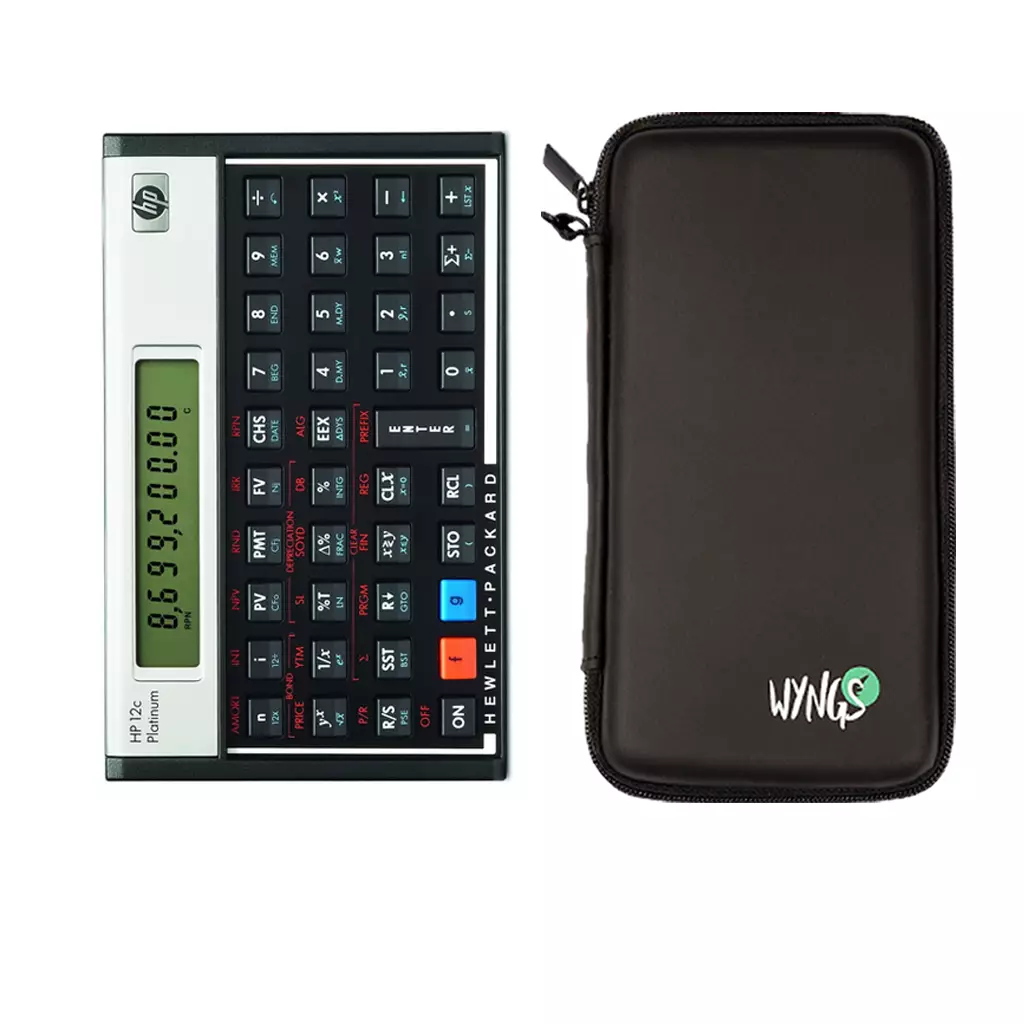 HP 12C Platinum + WYNGS Protective Case Black