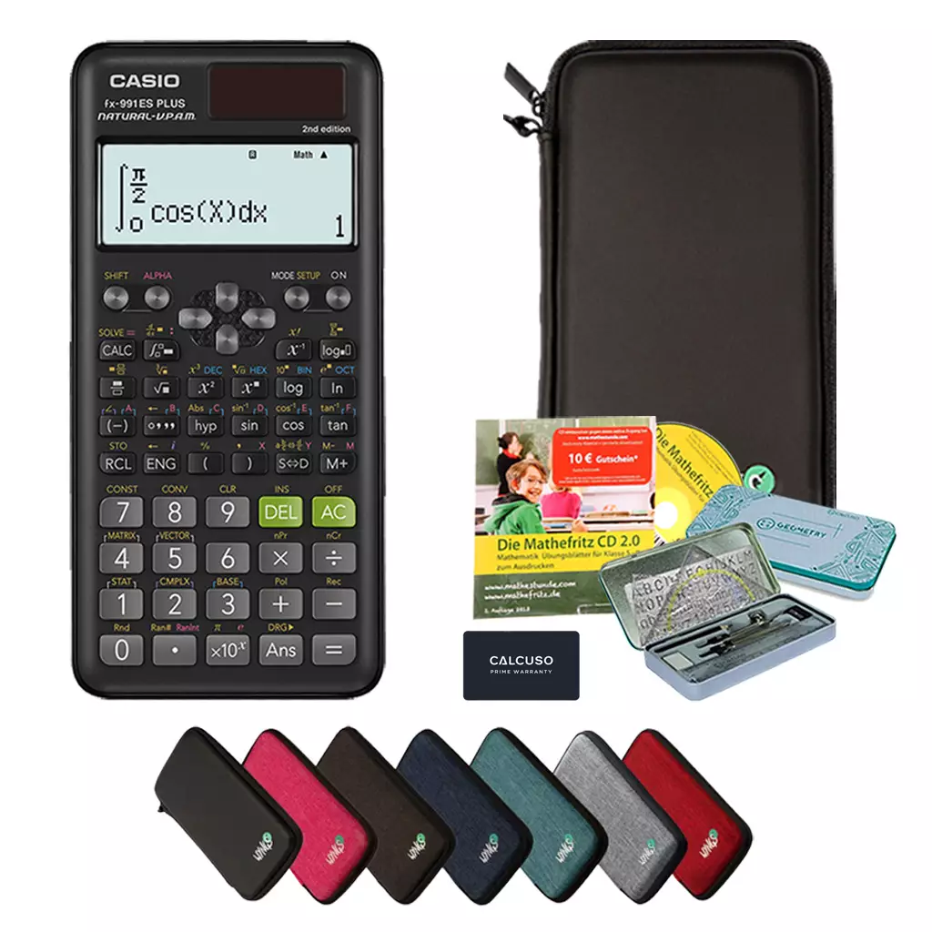 Casio FX 991 ES Plus 2 + Schutztasche + CD + Geo + Garantie