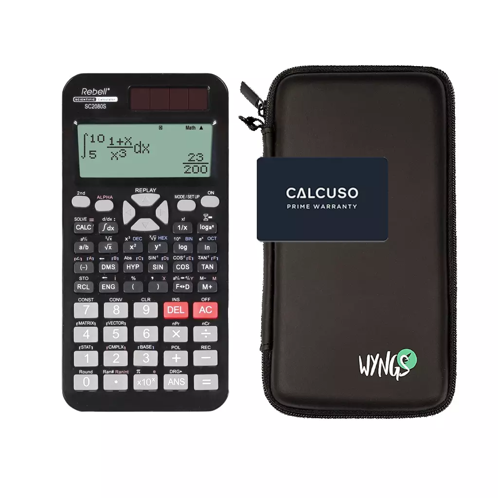 CALCUSO Ensemble de Base noir avec Calculatrice Rebell SC2080S
