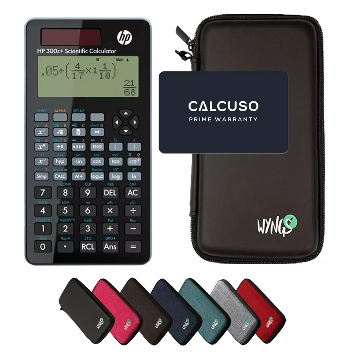 CALCUSO Ensemble de Base noir avec Calculatrice HP 300S Plus