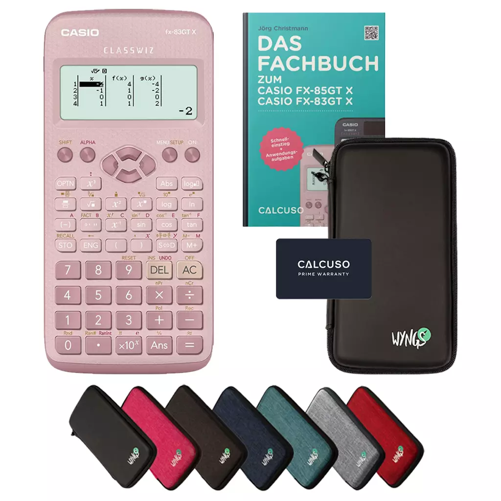 ﻿CALCUSO Standaardpakket met Rekenmachine Casio FX-83GT X roze