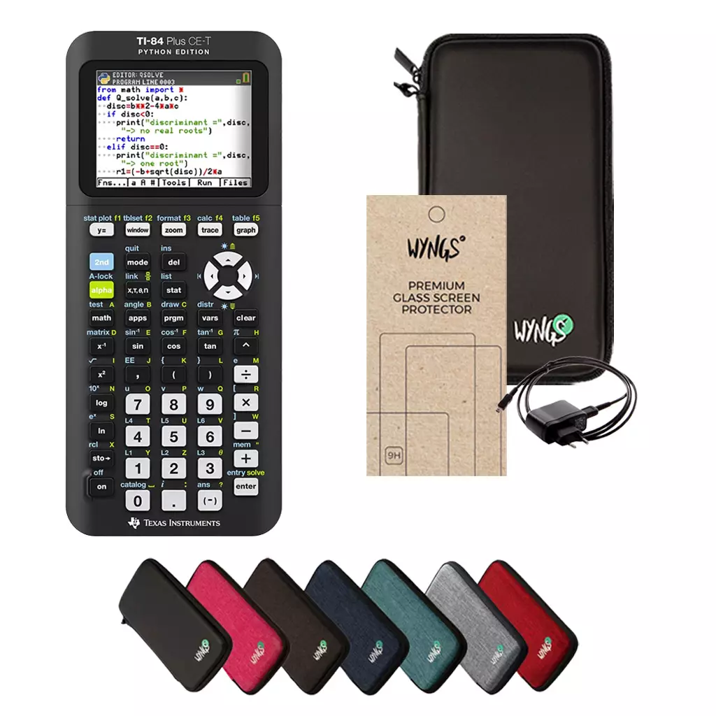 TI 84 Plus CE-T Python Edition + Schutzfolie + Ladekabel + Schutztasche