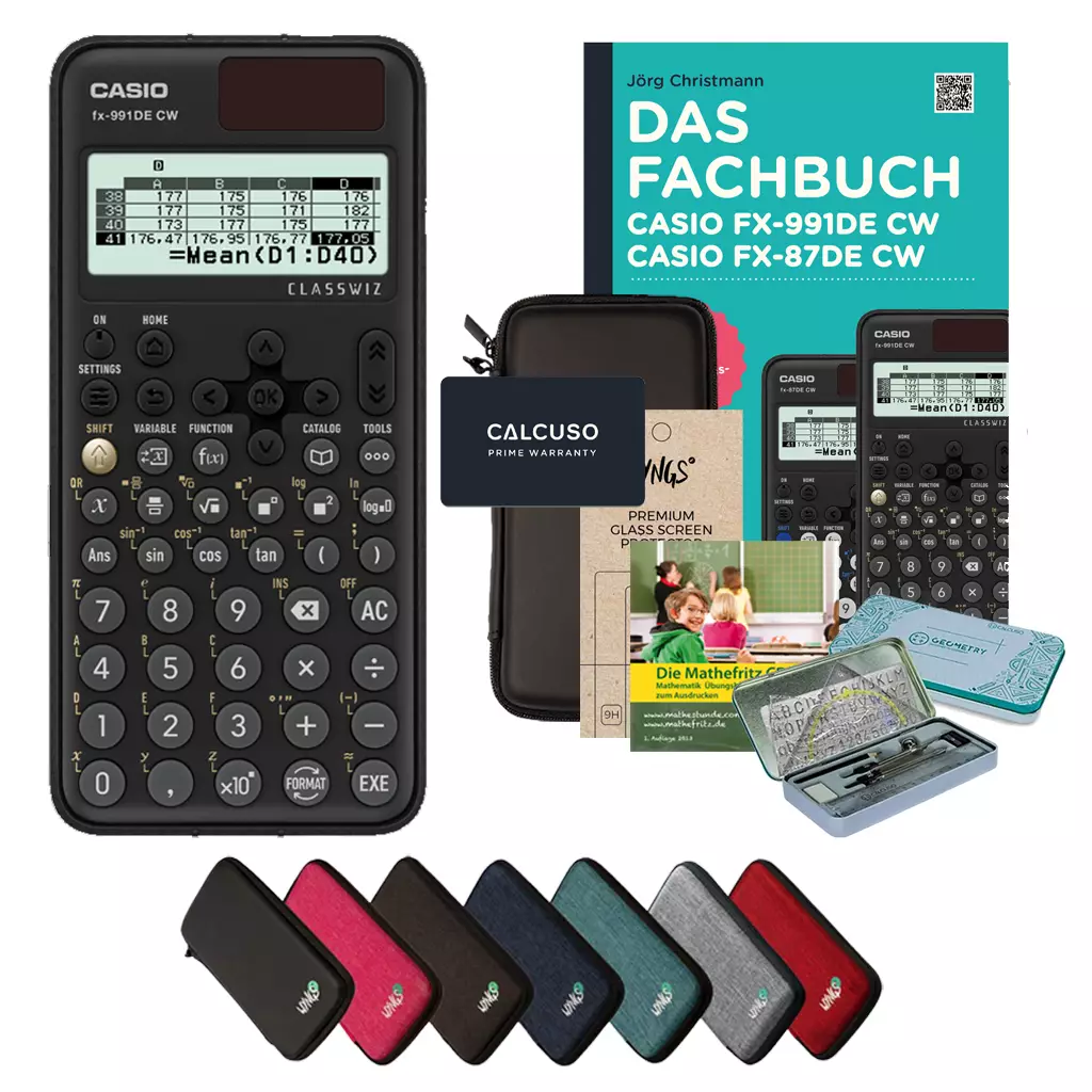 CALCUSO Streberpaket mit Taschenrechner Casio FX-991DE CW