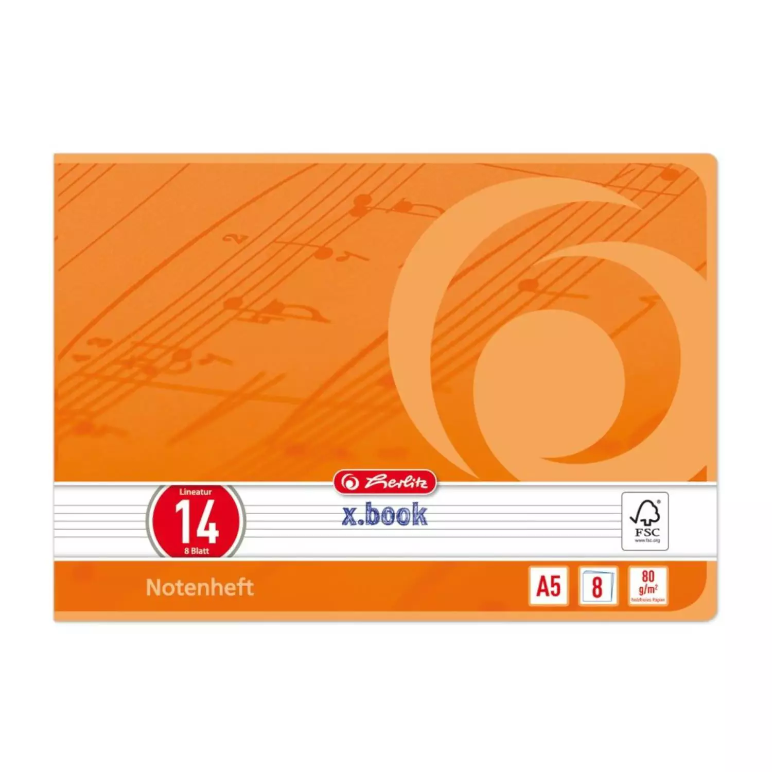 Herlitz Notenheft A5 Querformat, ohne Hilfslinien