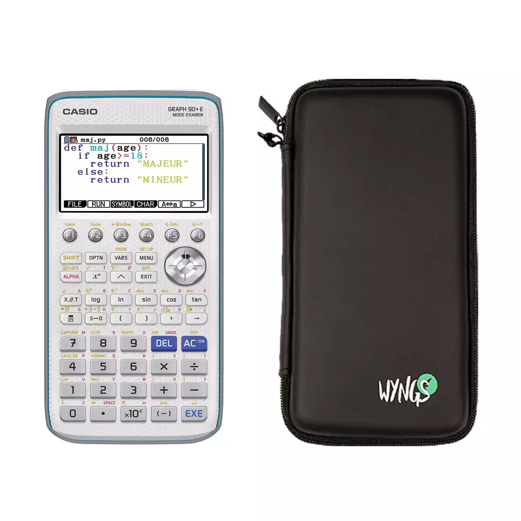 CALCUSO Sparpaket Schwarz mit Grafikrechner Casio Graph 90 + E