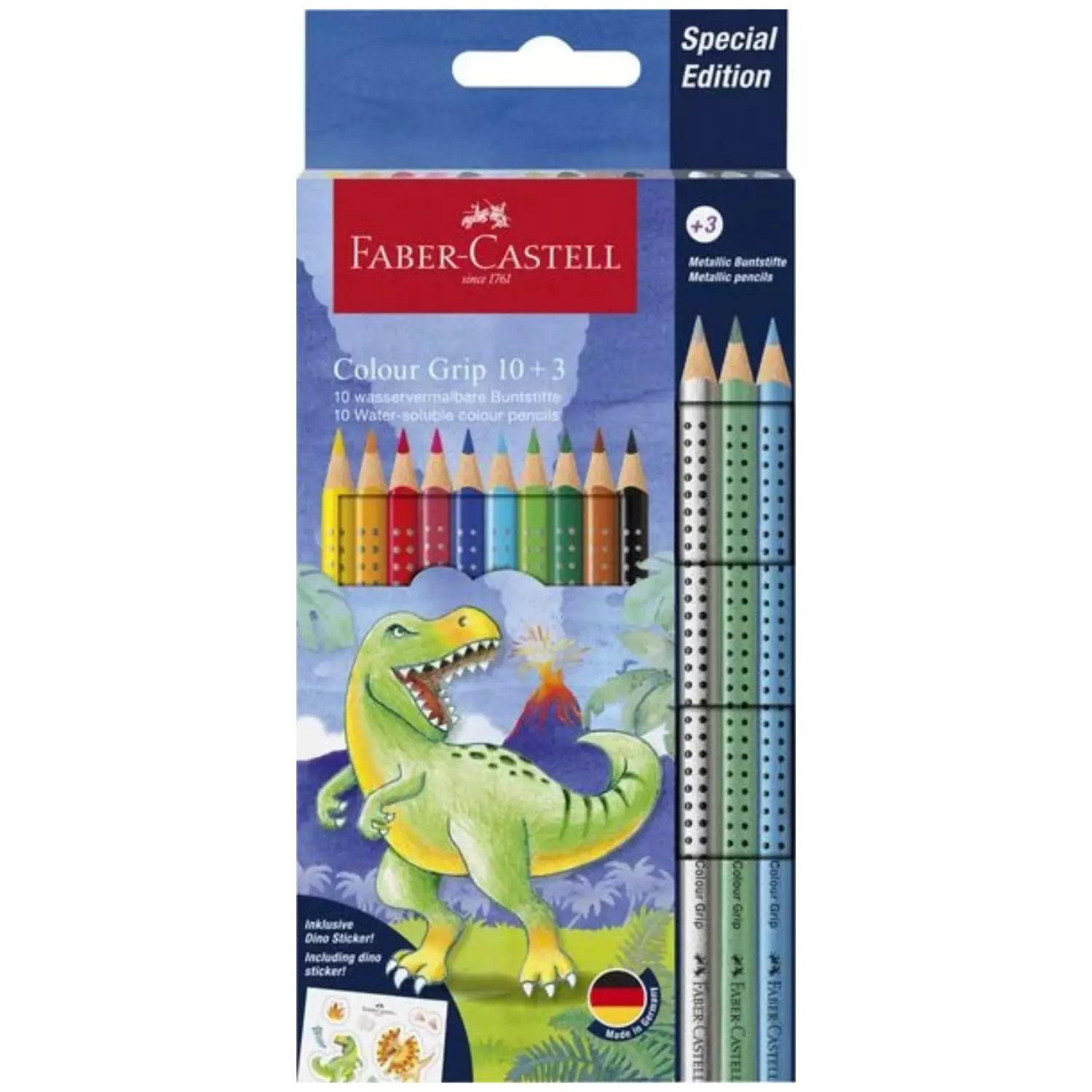 Faber-Castell Colour Grip Dino 10+3 Metallic