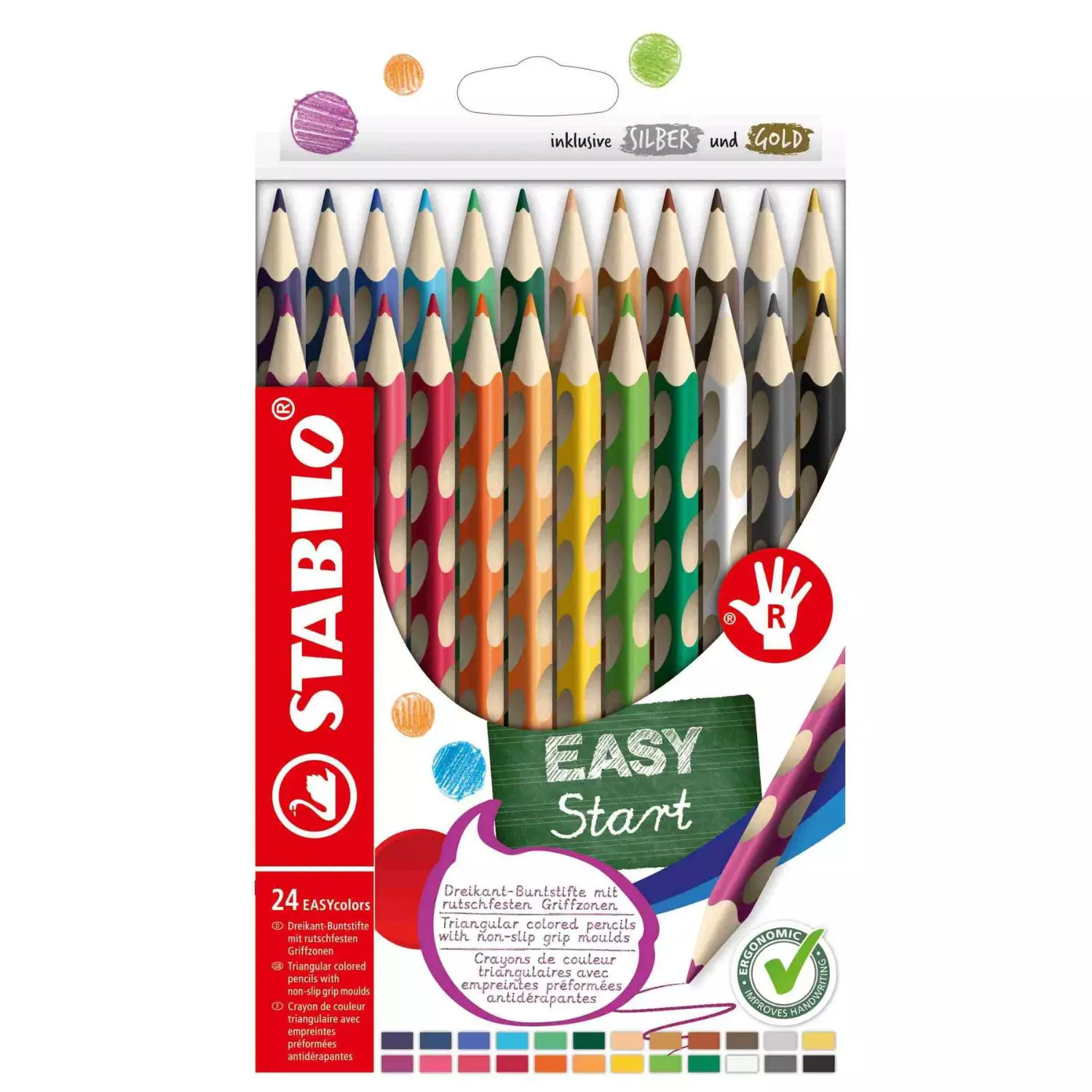 Stabilo EASYcolors für Rechtshänder, 24er Pack