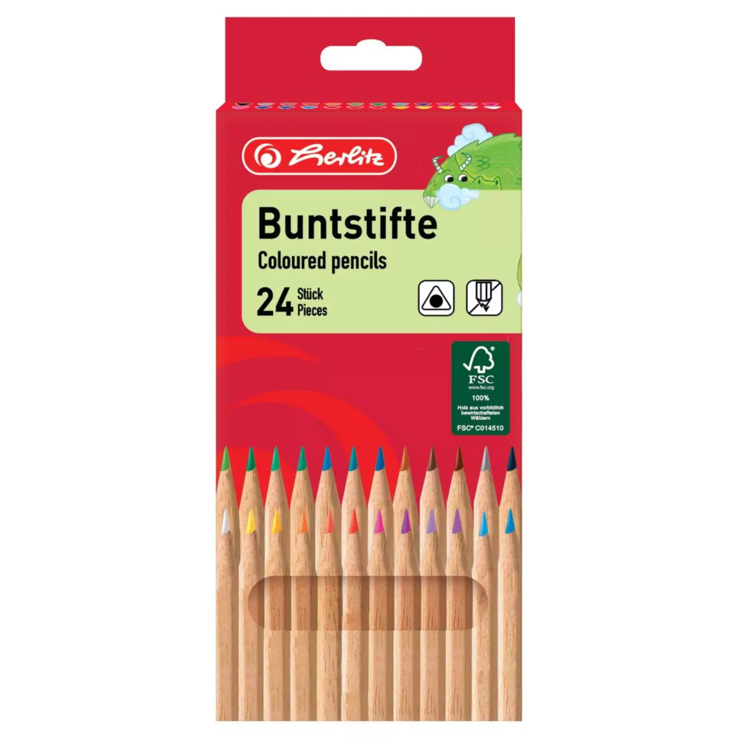 Herlitz Holzfarbstifte natur, 24er-Packung