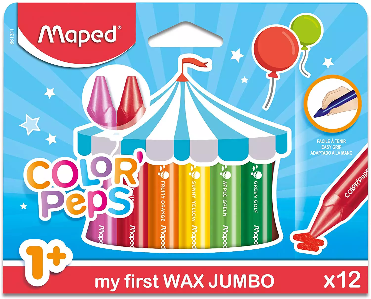 Maped Wachsmalstifte Color'Peps Wax Jumbo, 12 Stück