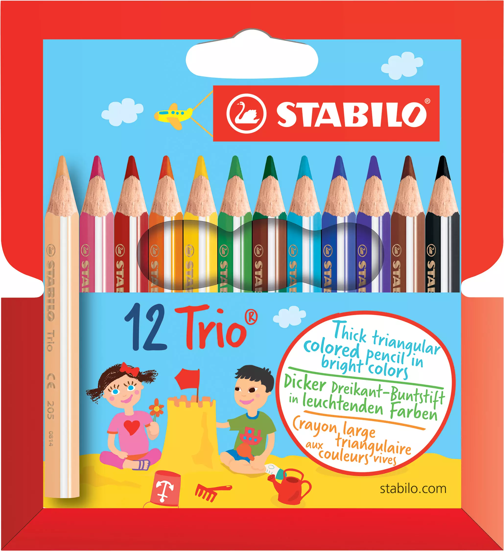 Stabilo Dreikant-Buntstift - Trio dick kurz - 12 Farben