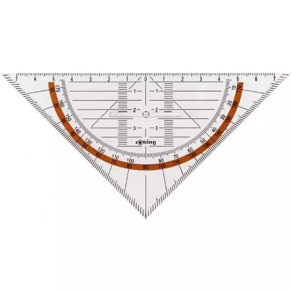Geo-Dreieck Centro mit Griff, Hypotenuse: 230 mm rotring