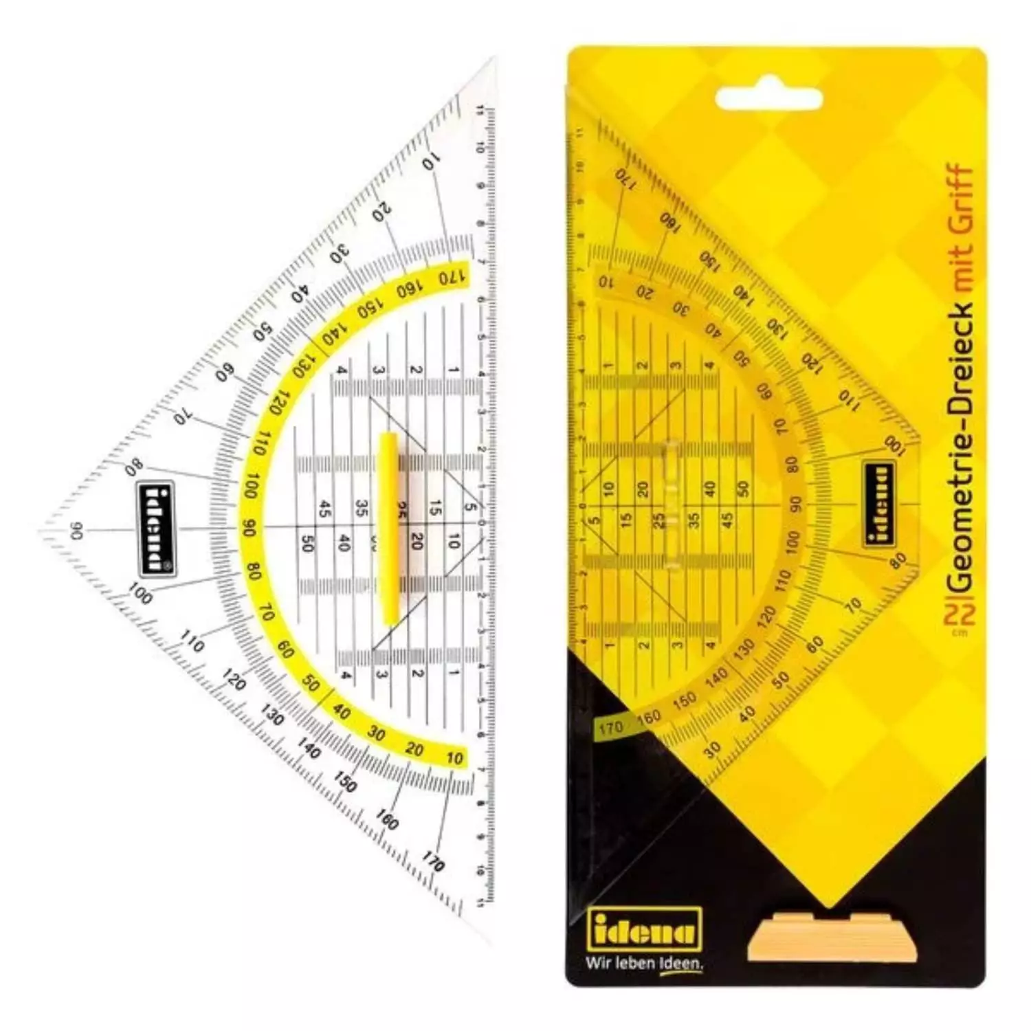 idena Geometriedreieck groß, Griff abnehmbar