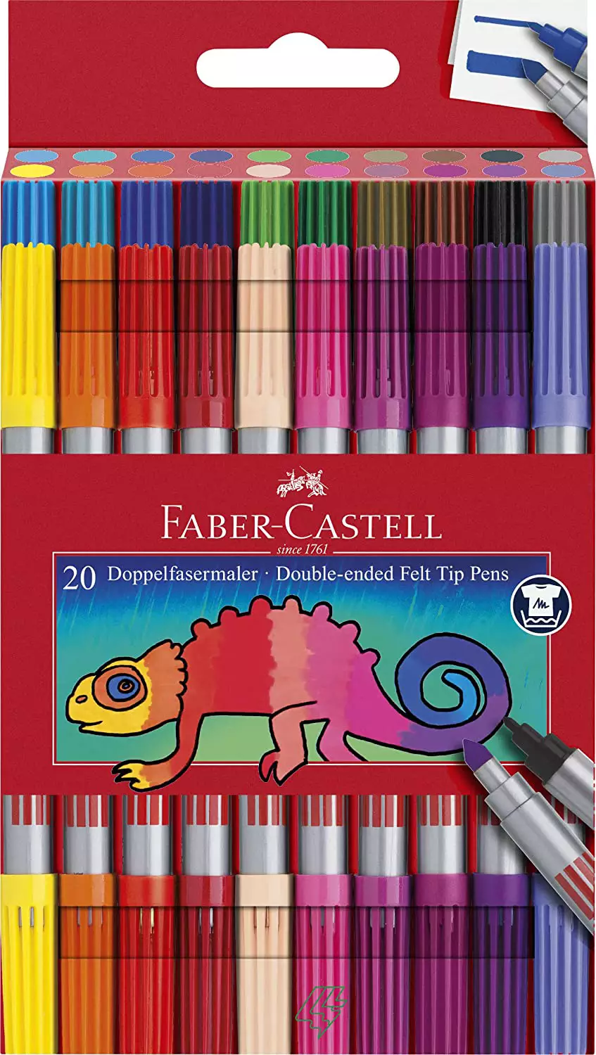 Faber-Castell Faserschreiber Duo - 20 Farben sortiert