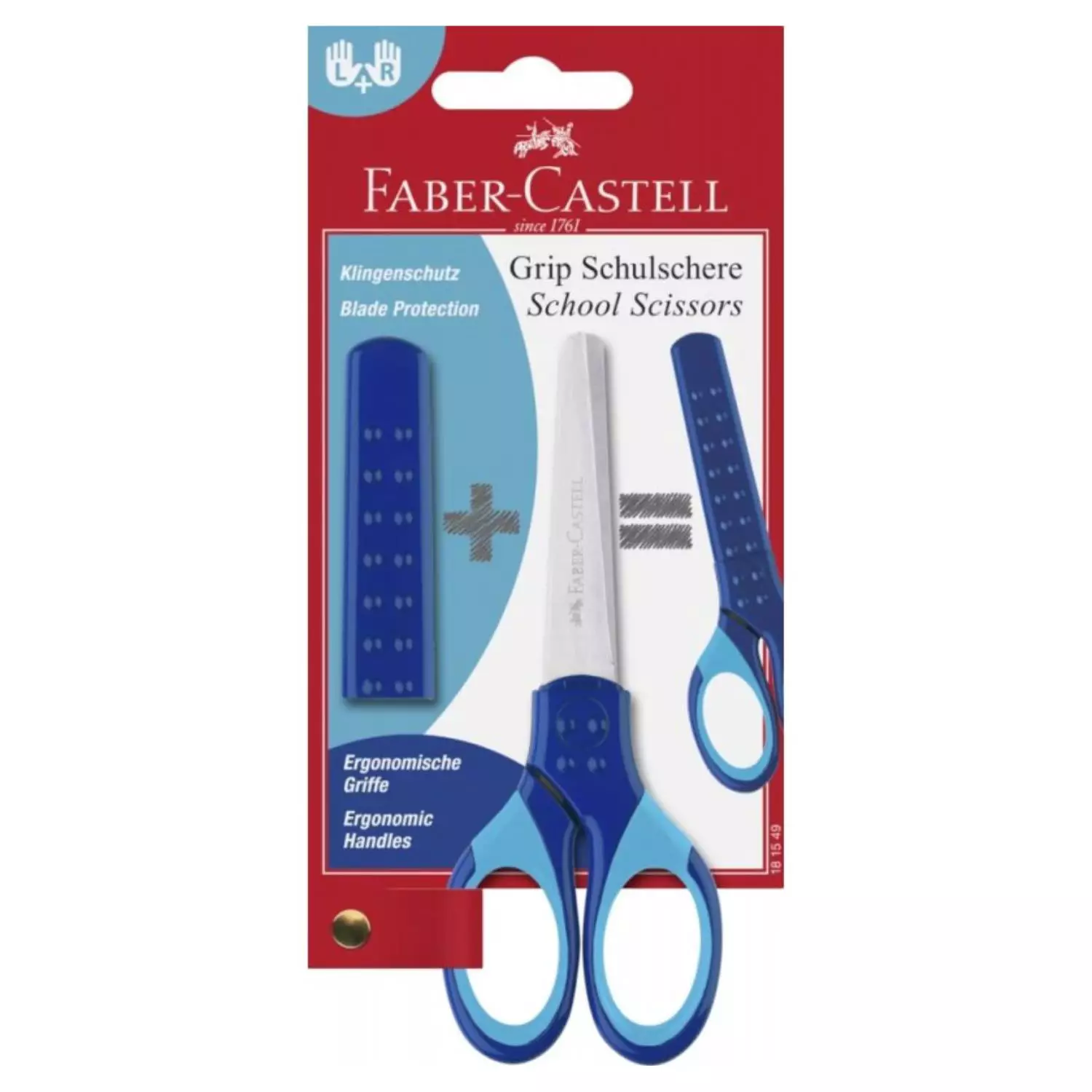 Faber-Castell Grip Schulschere, blau