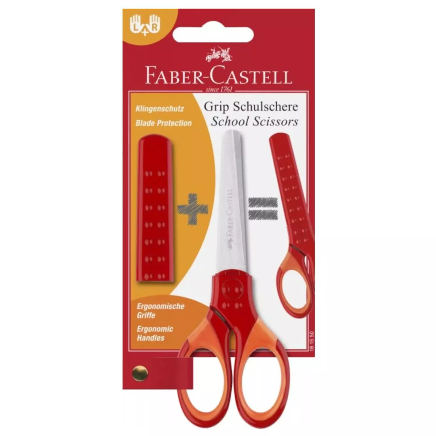 Faber-Castell Grip Schulschere, rot