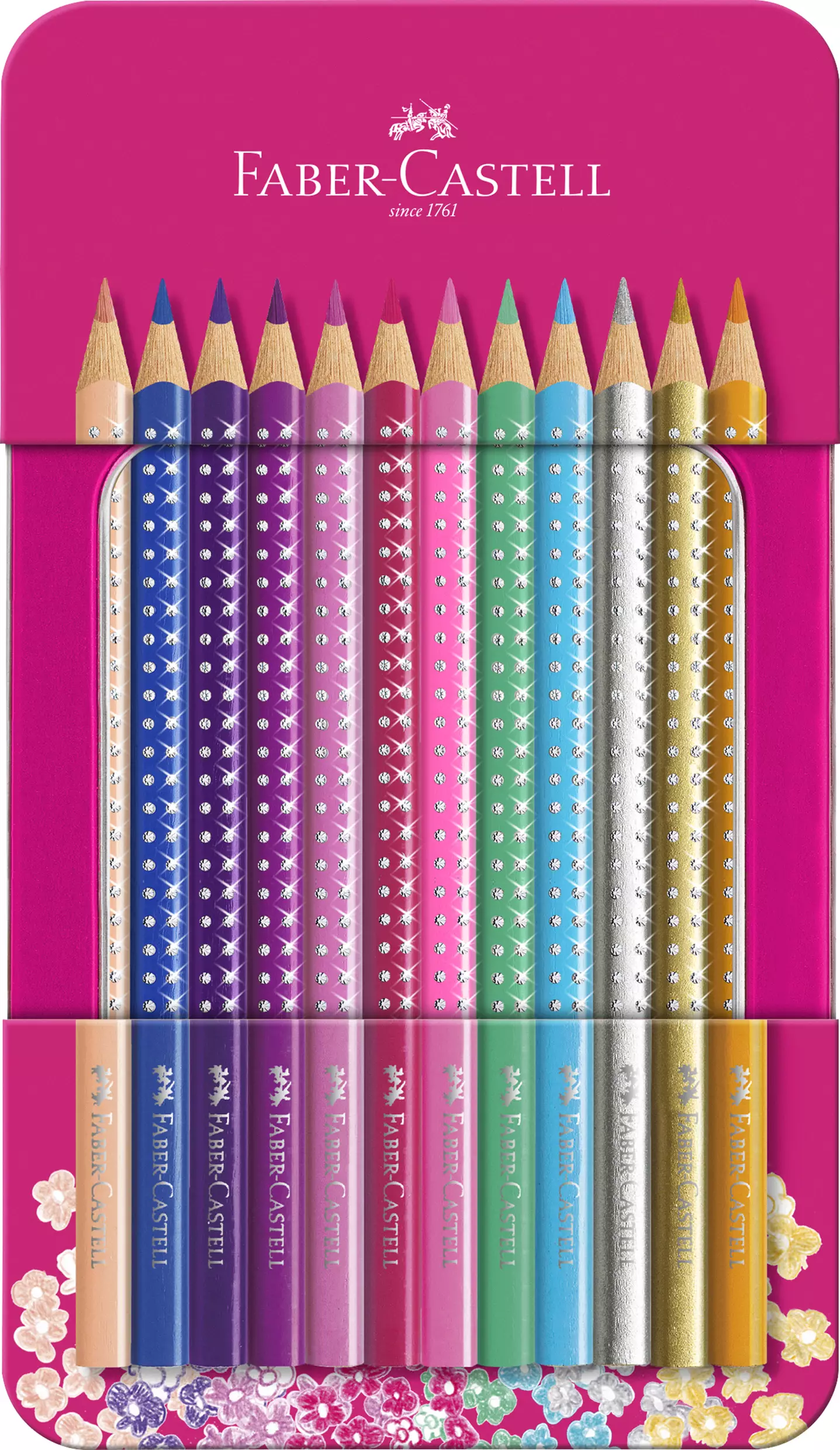 Faber-Castell 201737 - Buntstifte Sparkle 12er Metalletui