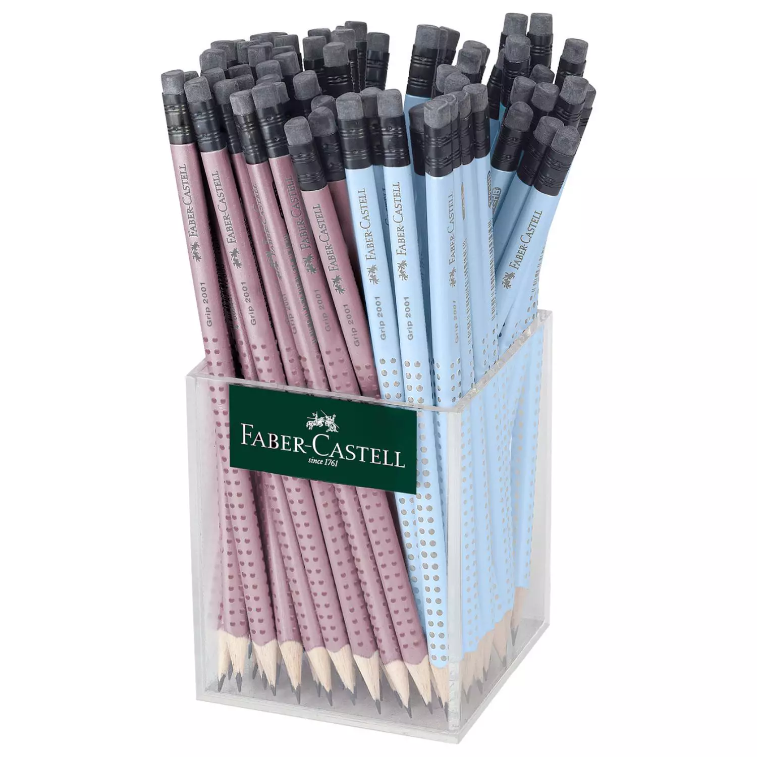 Faber-Castell Bleistift Grip B mit Radierkappe, rose shadows / sky blue (keine Farbauswahl möglich)