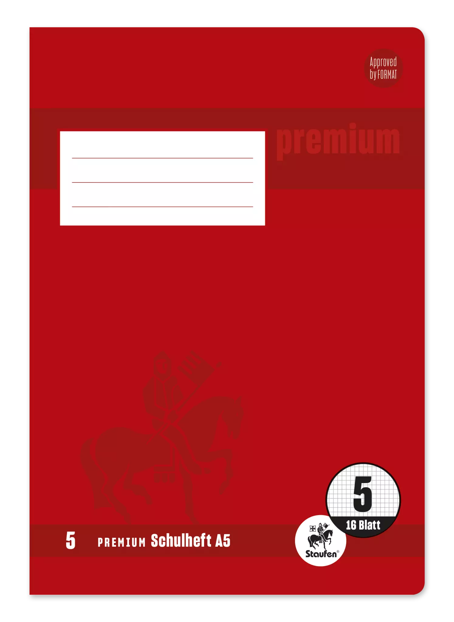 Staufen Premium Heft PREMIUM LIN 5 - A5, 16 Blatt, 90 g/qm, kariert