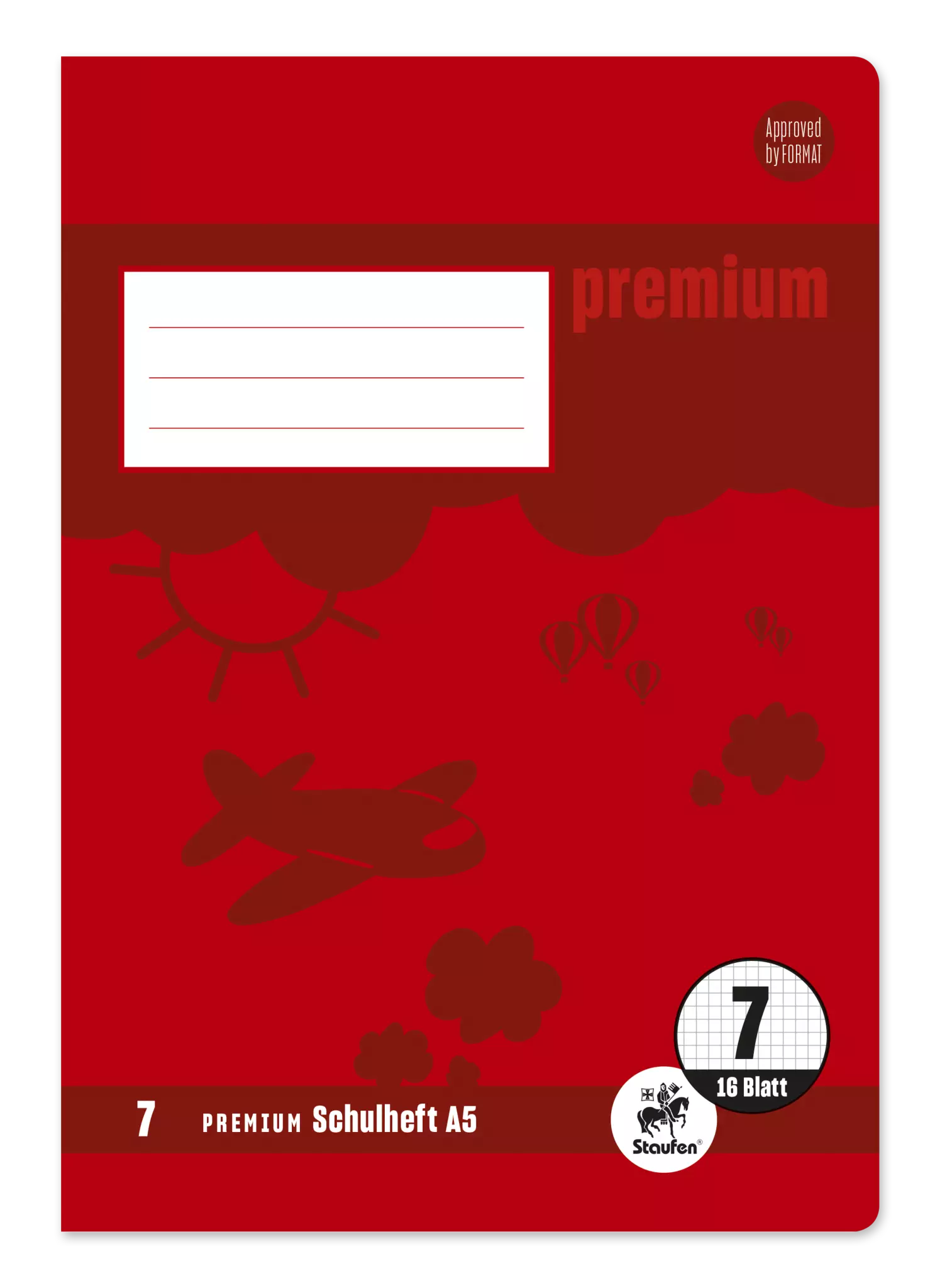 Staufen Premium Heft PREMIUM LIN 7 - A5, 16 Blatt, 90 g/qm, kariert
