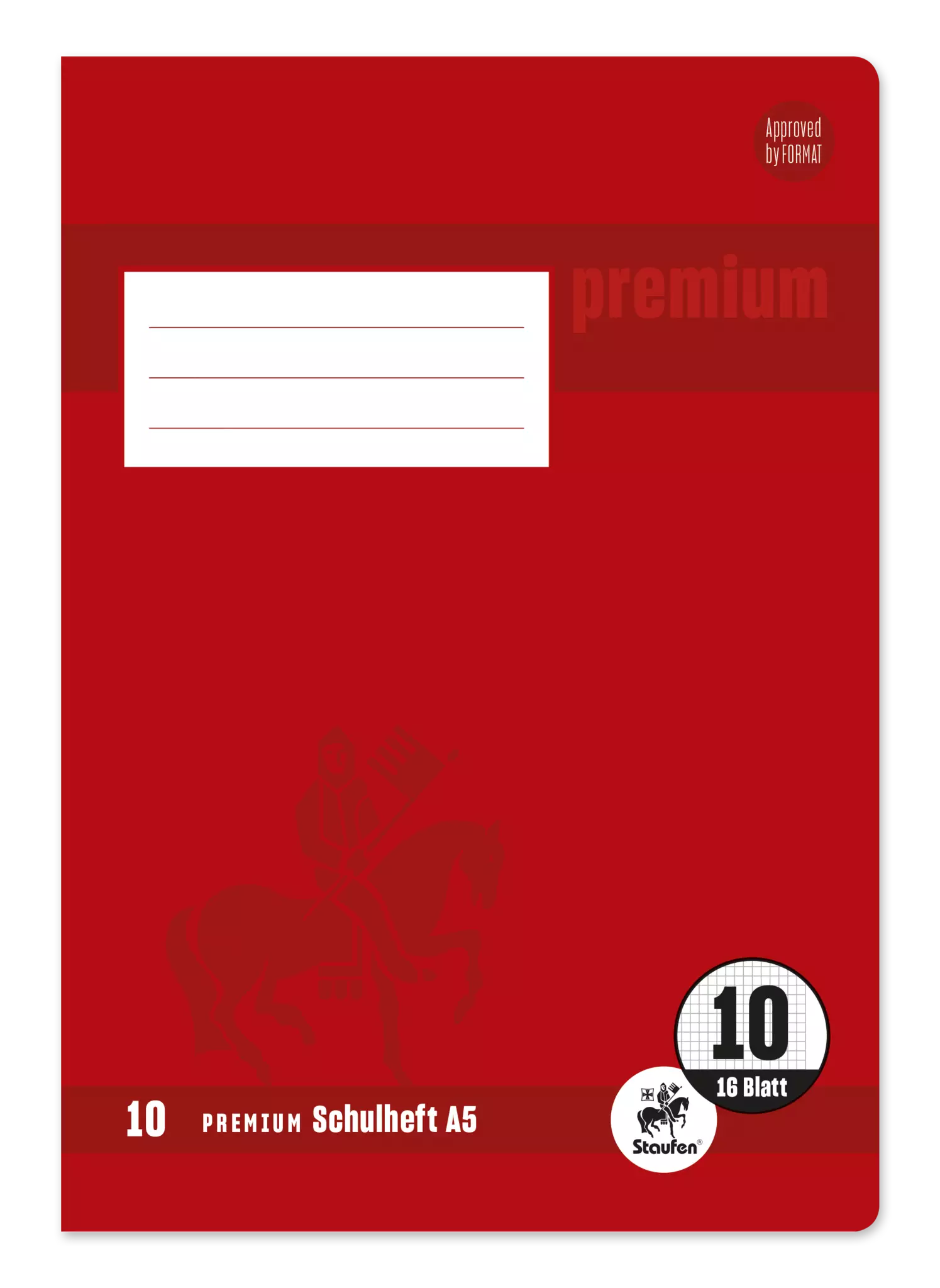 Staufen Premium Heft PREMIUM LIN 10 - A5, 16 Blatt, 90 g/qm, kariert mit Rand