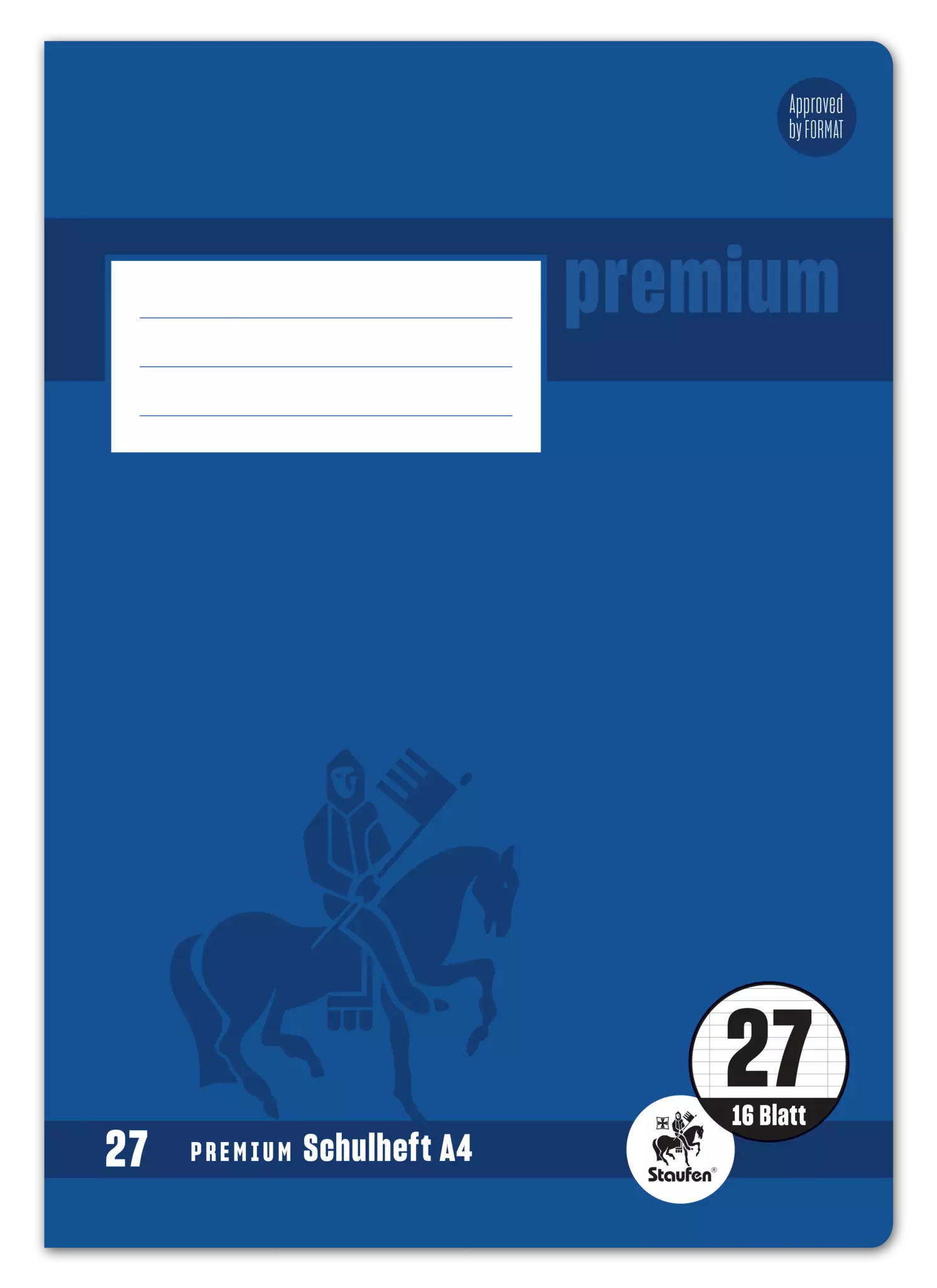 Staufen Premium Heft PREMIUM LIN 27 - A4, 16 Blatt, 90 g/qm, PREMIUM liniert mit Rand