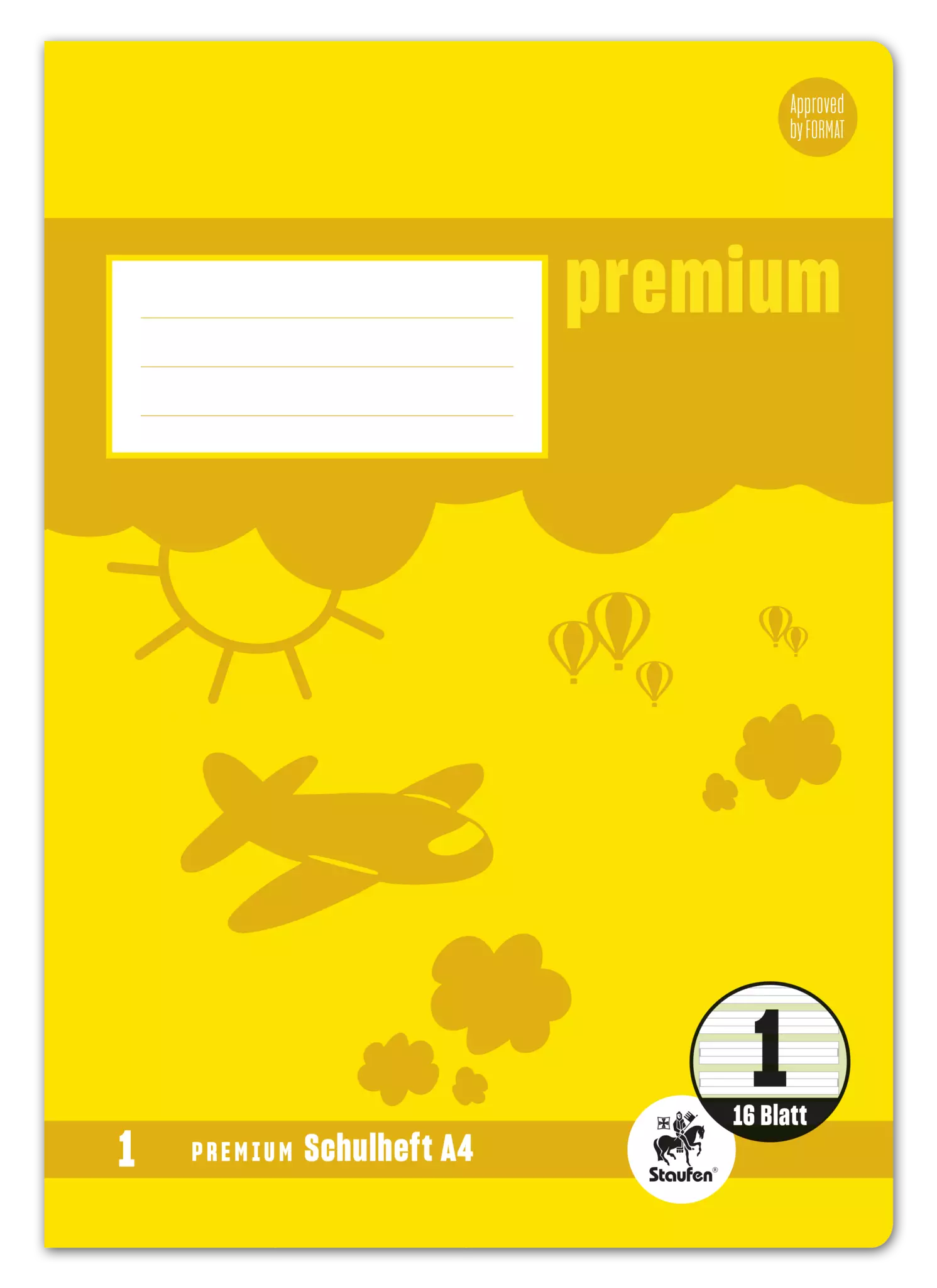Staufen Premium Heft PREMIUM LIN 1 - A4, 16 Blatt, 90 g/qm, PREMIUM LIN iert
