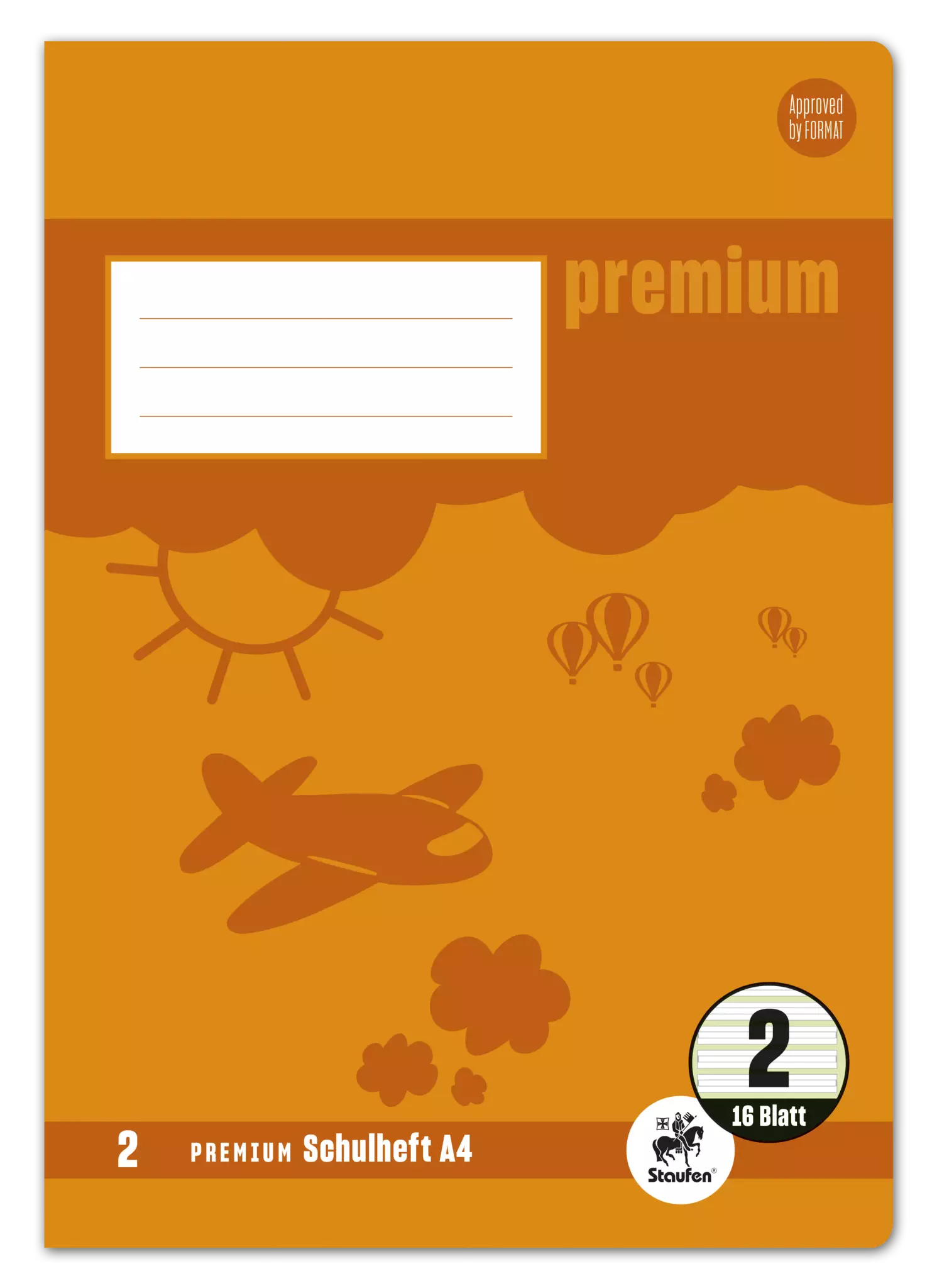 Staufen Premium Heft PREMIUM LIN 2 - A4, 16 Blatt, 90 g/qm, PREMIUM LIN iert