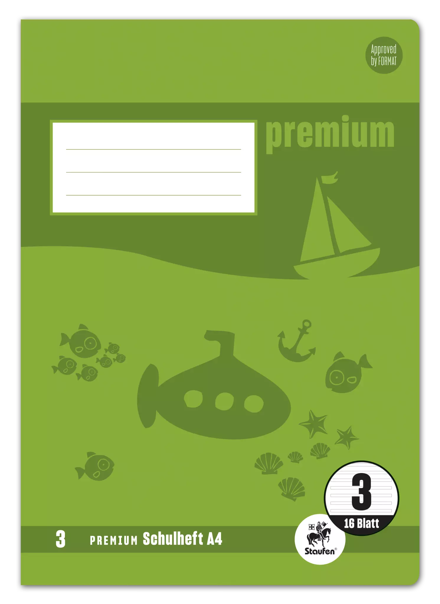 Staufen Premium Heft PREMIUM LIN 3 - A4, 16 Blatt, 90 g/qm, DoppelPREMIUM LIN ien