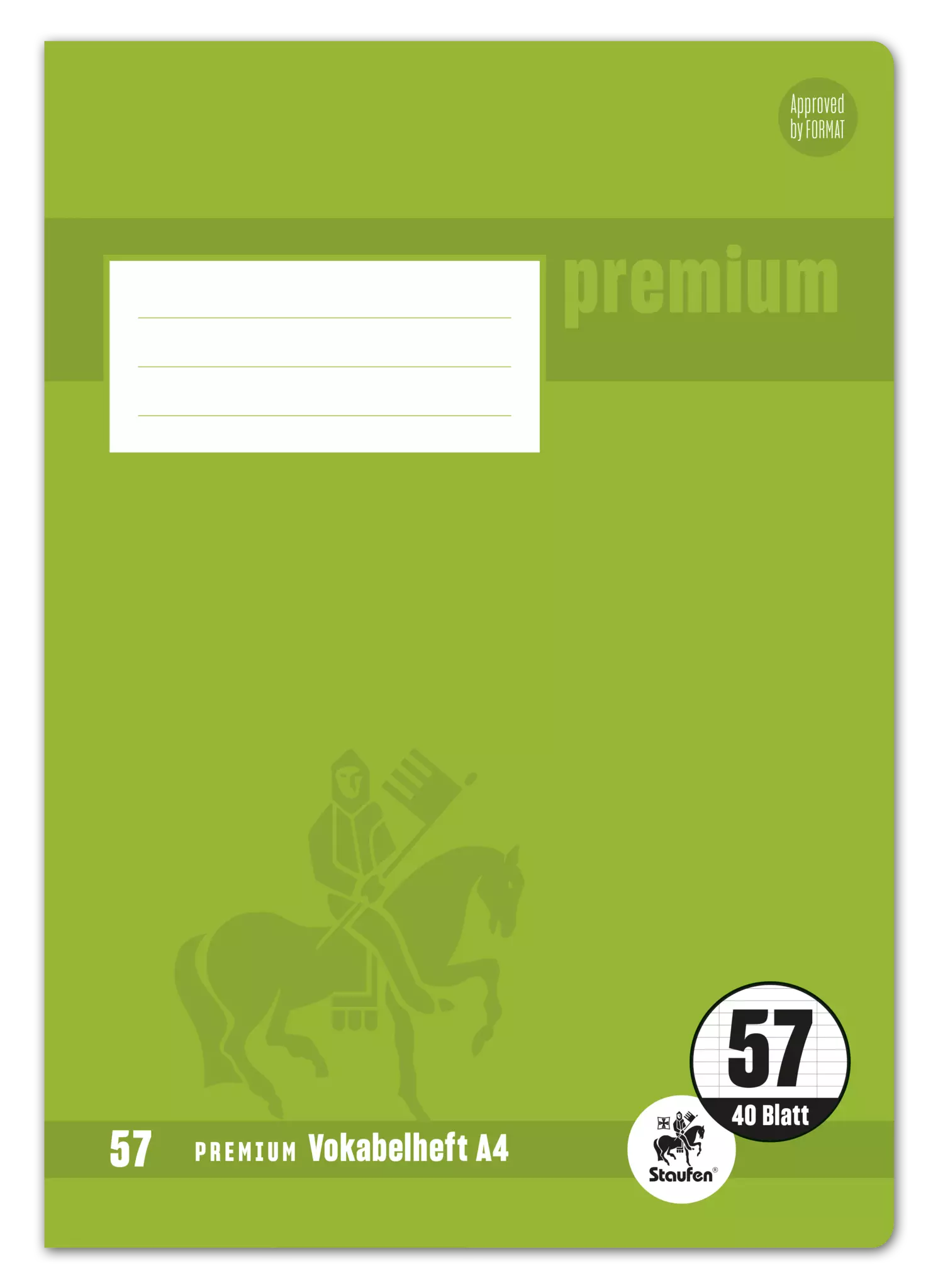 Staufen Premium Vokabelheft PREMIUM Academy LIN 57 - A4, 90 g/qm, 40 Blatt