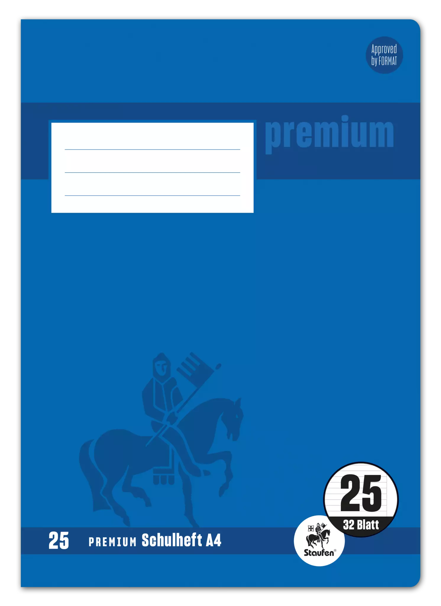 Staufen Premium Heft PREMIUM LIN 25 - A4, 32 Blatt, 90 g/qm, PREMIUM liniert mit Rand