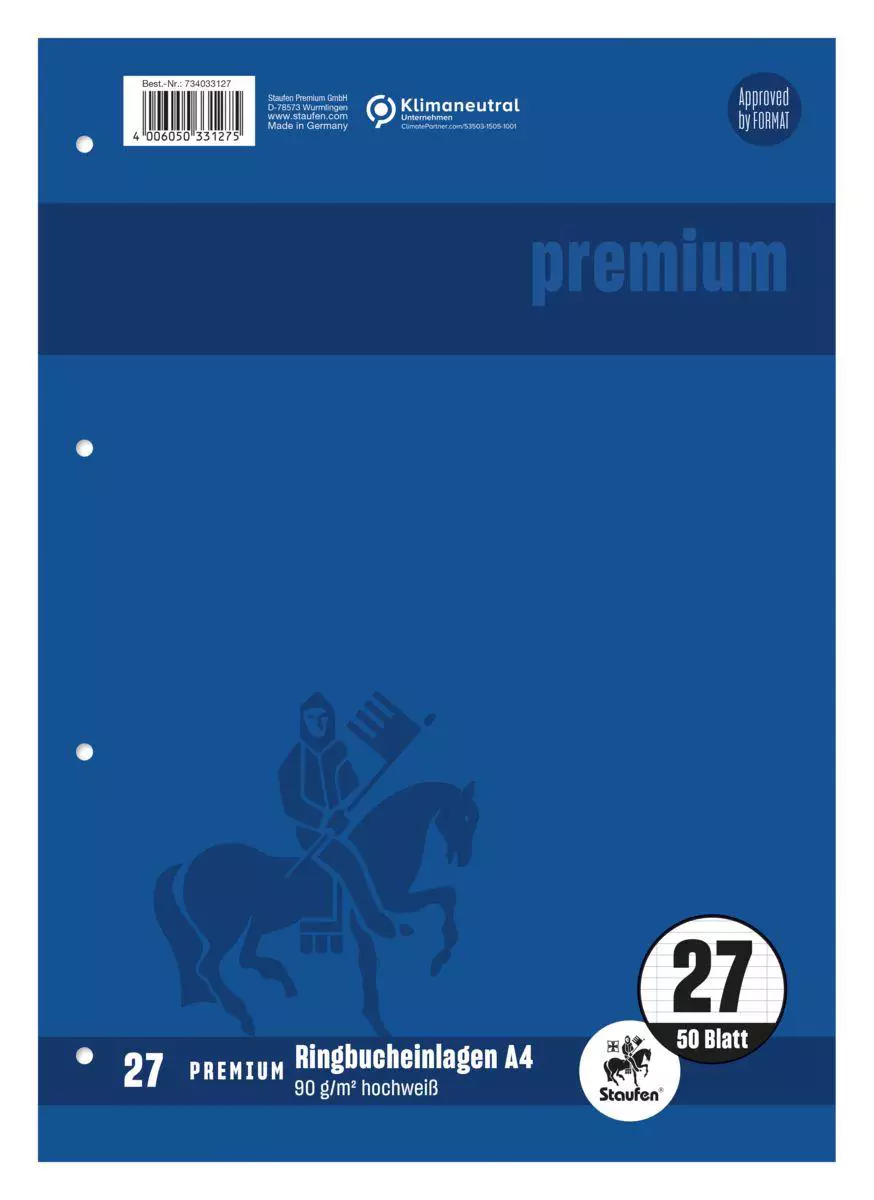 Staufen Premium Ringbucheinlagen Lin27 A4 50 Blatt